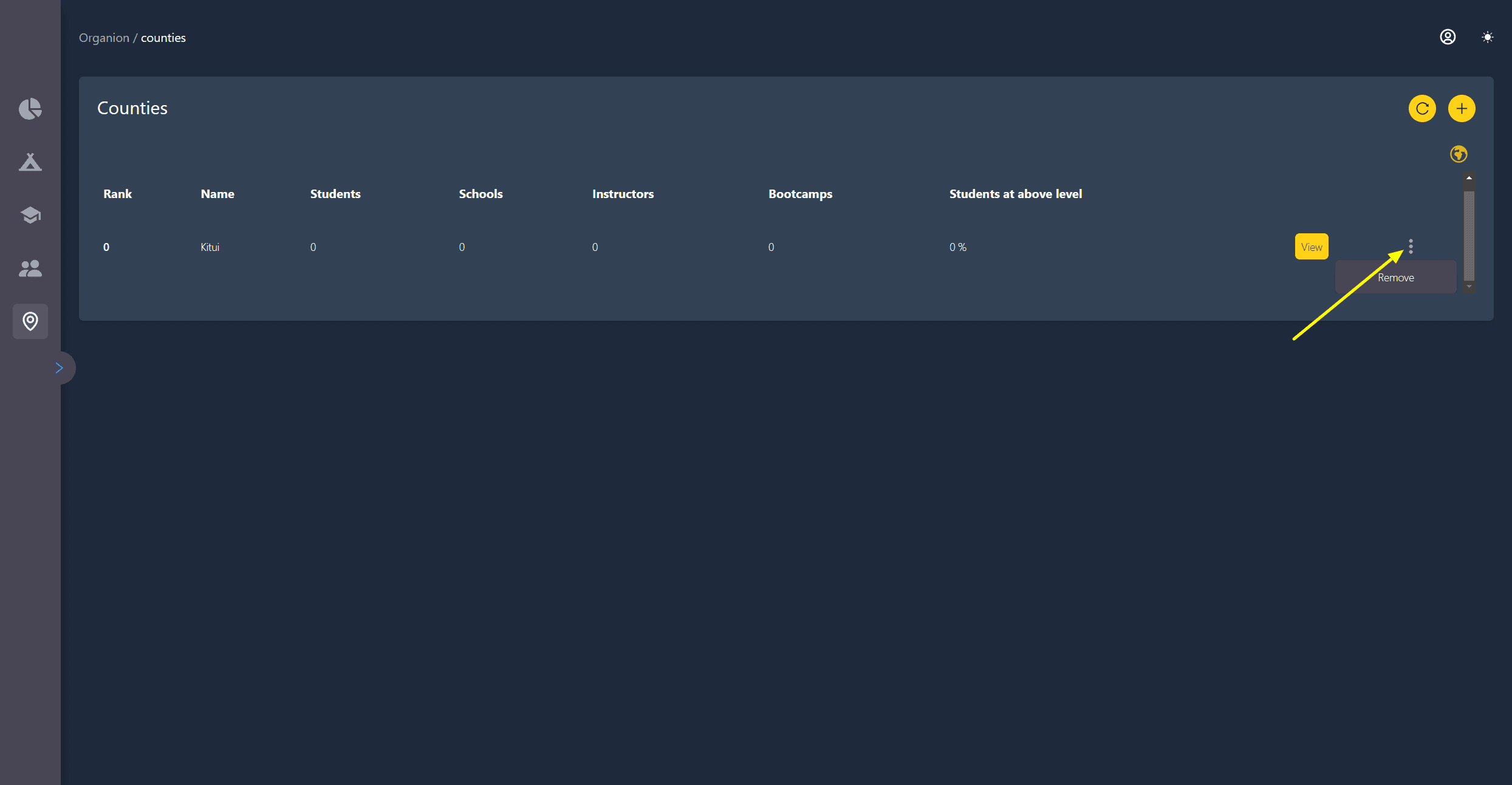Remove county screenshot